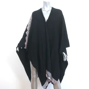 St. John Collection by Marie Gray Wrap Shawl Black/Light Pink Intarsia Knit