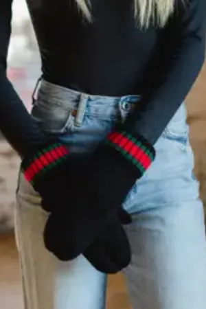 Stripe Accent Mittens