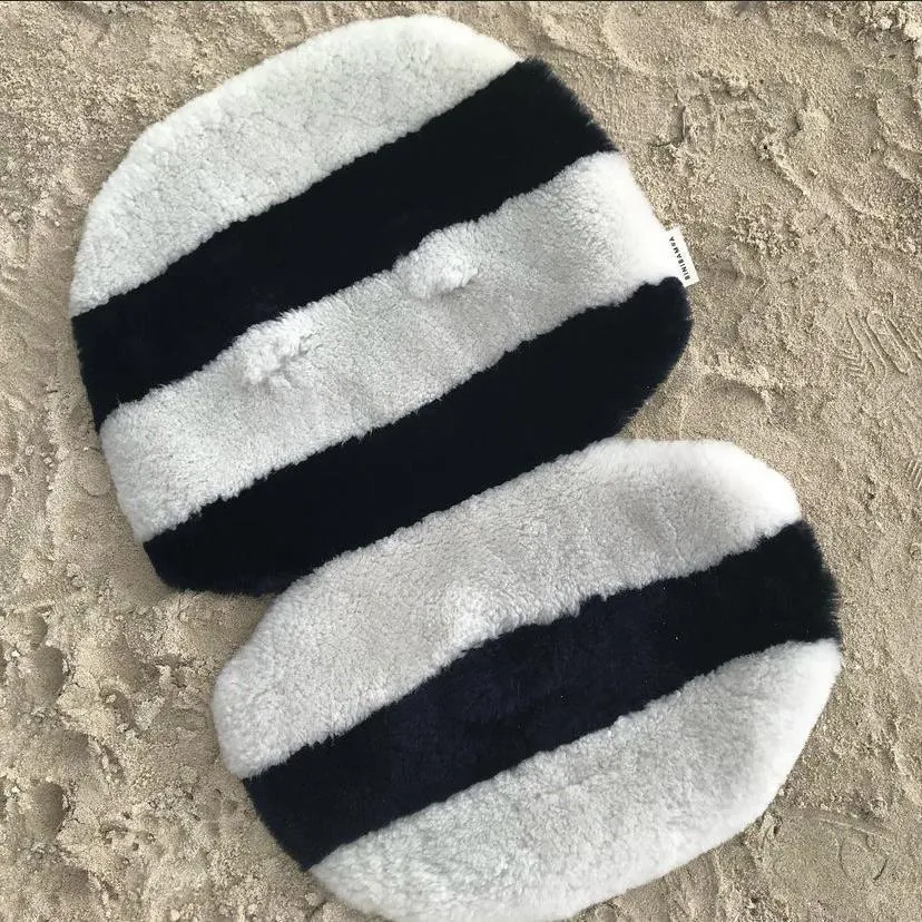 Striped Sheepskin Snuggler (Half Moon)