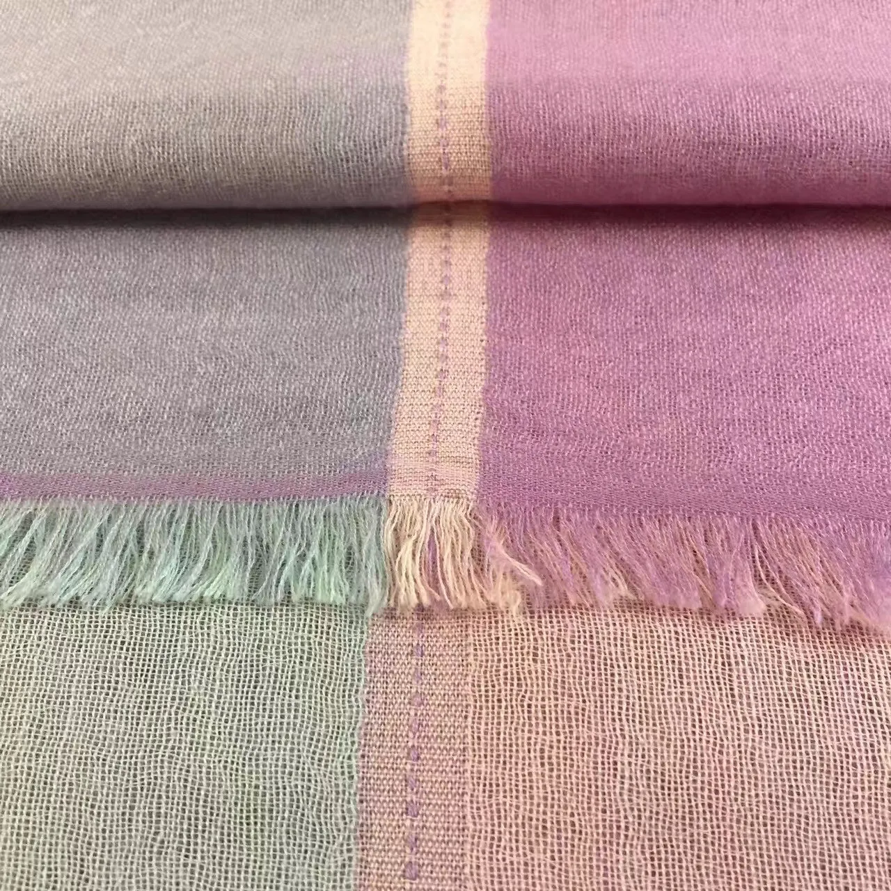 Stunning Quadra Cashmere Scarf - Bright Yellow & Pink