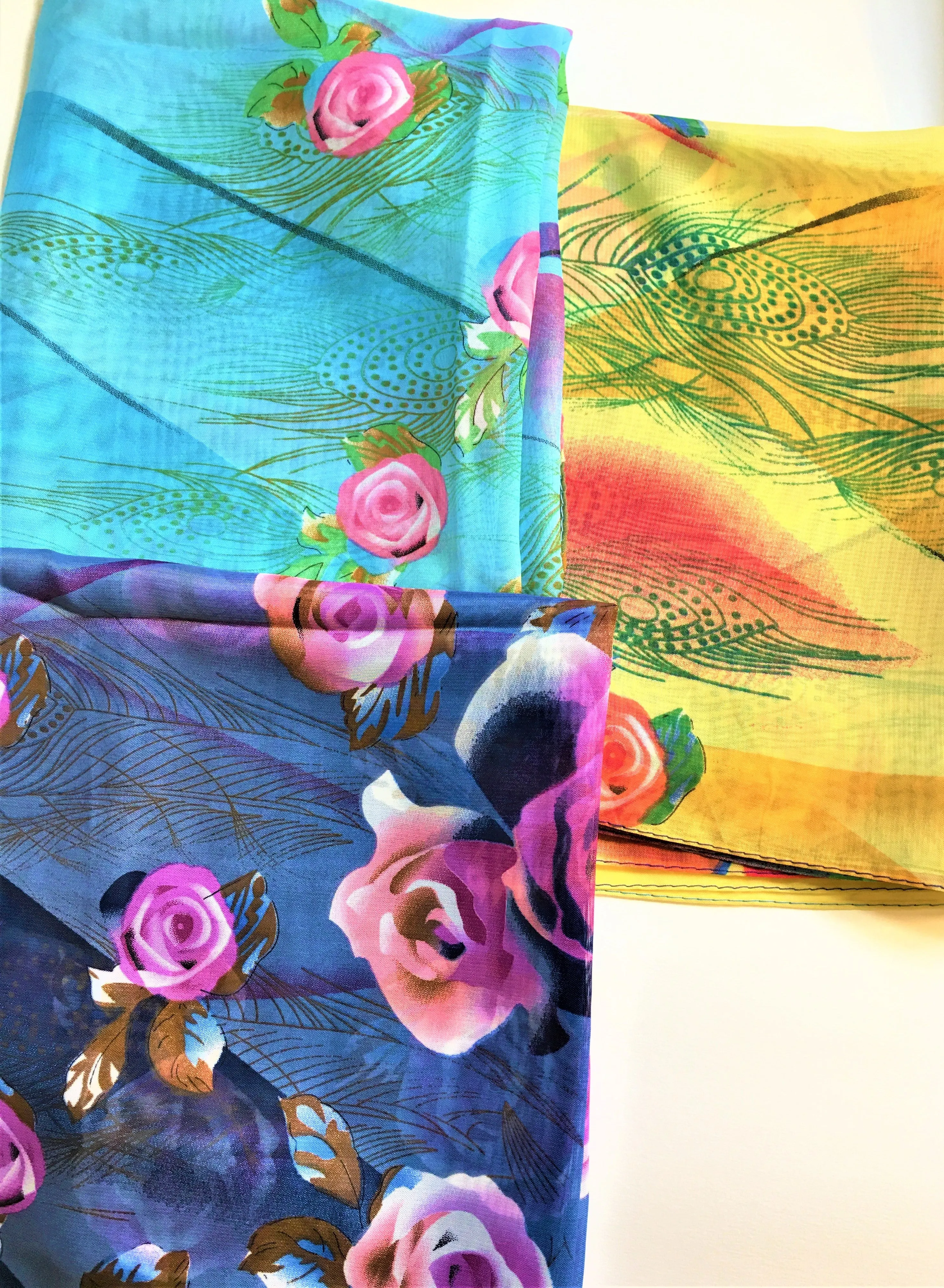 Summer Garden Scarves, 58" L X 20W  see different varietys of design and colors