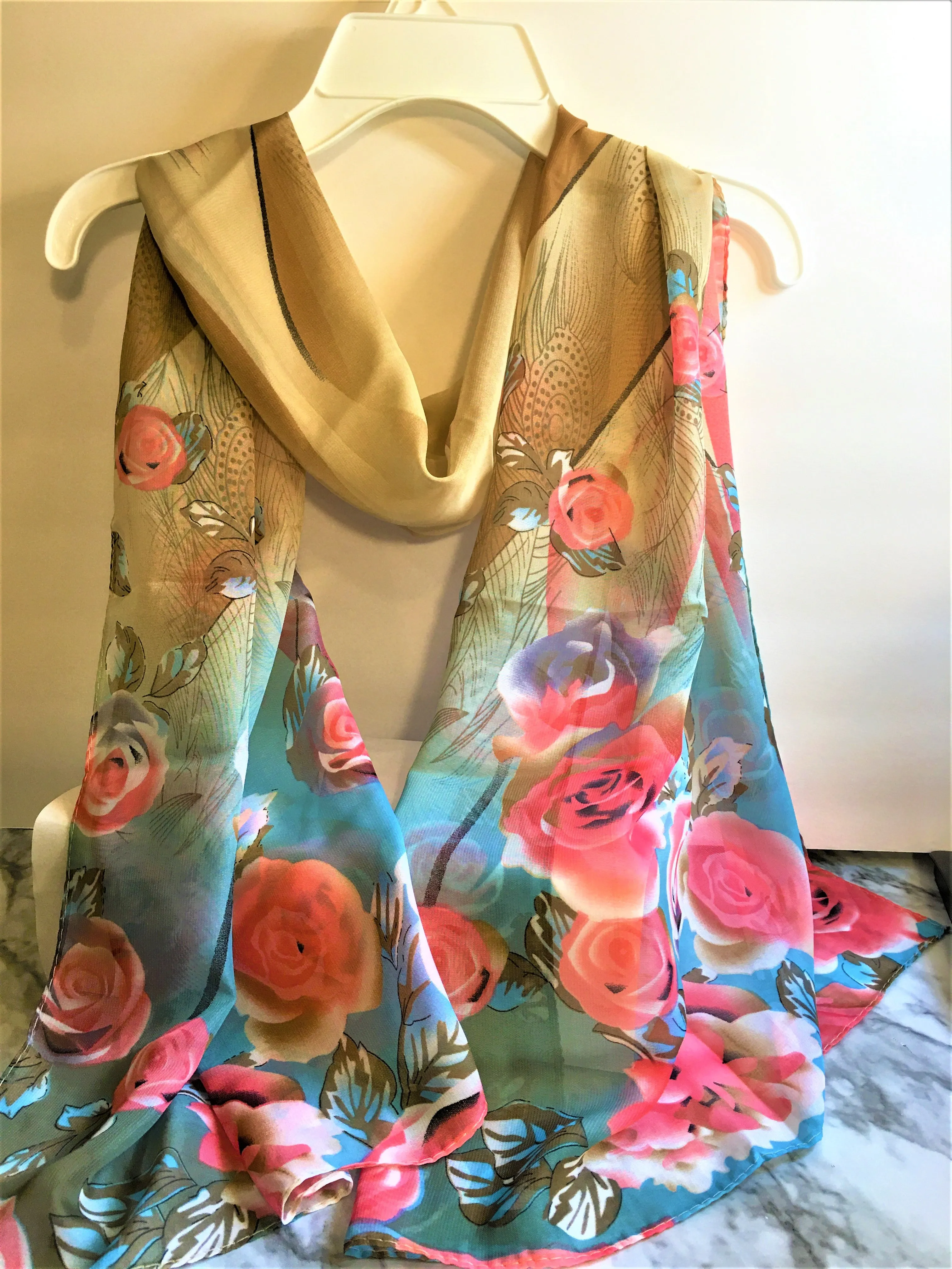 Summer Garden Scarves, 58" L X 20W  see different varietys of design and colors