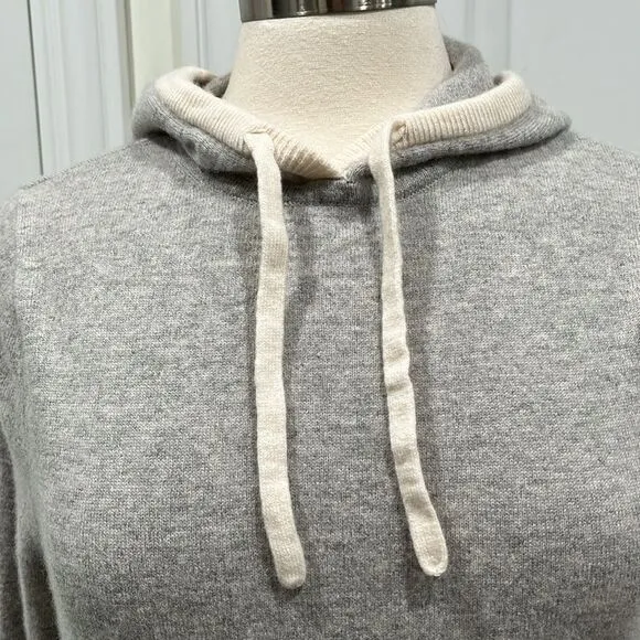 Summersalt The Coziest Merino Wool Cashmere Blend Hoodie in Wolf &amp; White Sand