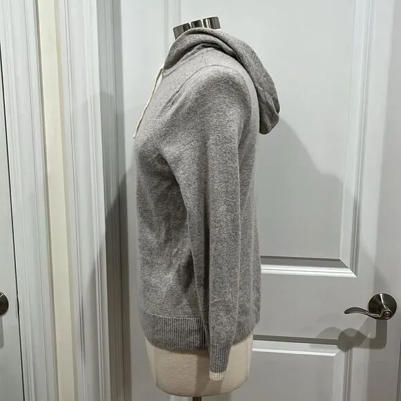 Summersalt The Coziest Merino Wool Cashmere Blend Hoodie in Wolf &amp; White Sand