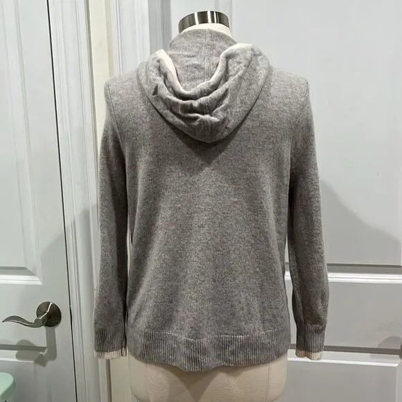 Summersalt The Coziest Merino Wool Cashmere Blend Hoodie in Wolf &amp; White Sand