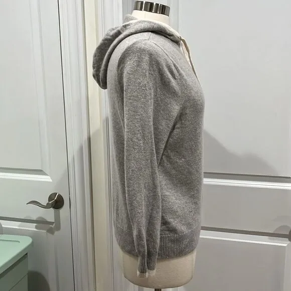 Summersalt The Coziest Merino Wool Cashmere Blend Hoodie in Wolf &amp; White Sand