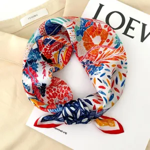 Sunscreen Silk Scarf Small Square Scarf Women's Spring And Autumn South Korea Silk Thin Versatile Mulberry Silk Elegant Scarf Internet Celebrity Small Scarf