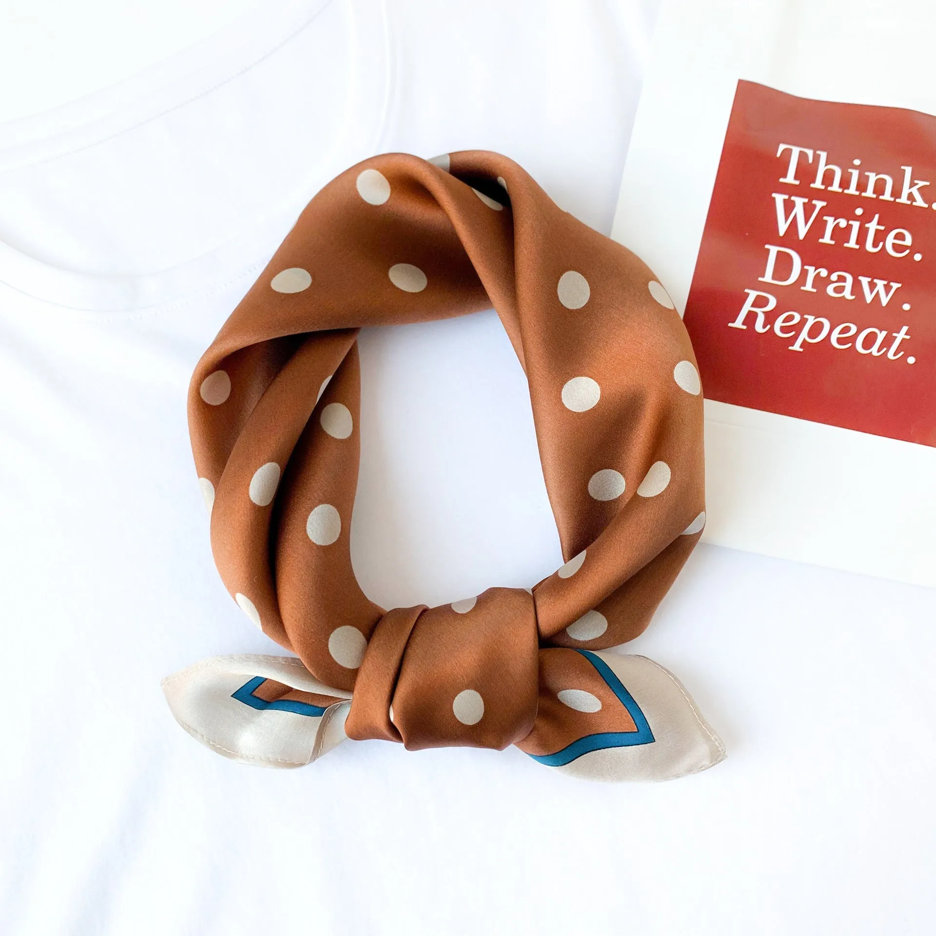 Sunscreen Silk Scarf Small Square Scarf Women's Spring And Autumn South Korea Silk Thin Versatile Mulberry Silk Elegant Scarf Internet Celebrity Small Scarf
