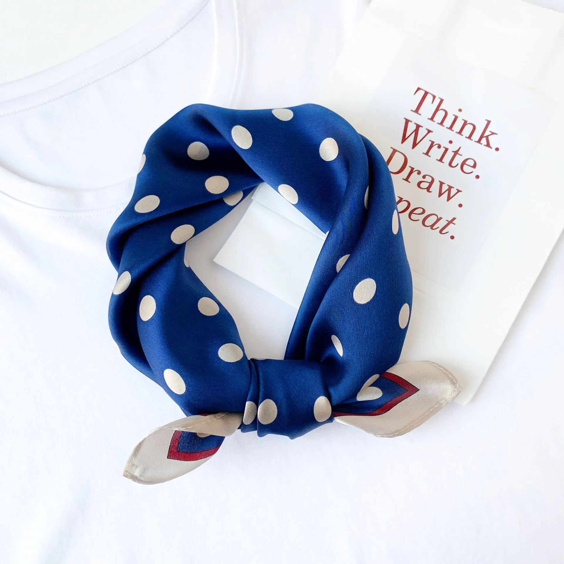 Sunscreen Silk Scarf Small Square Scarf Women's Spring And Autumn South Korea Silk Thin Versatile Mulberry Silk Elegant Scarf Internet Celebrity Small Scarf