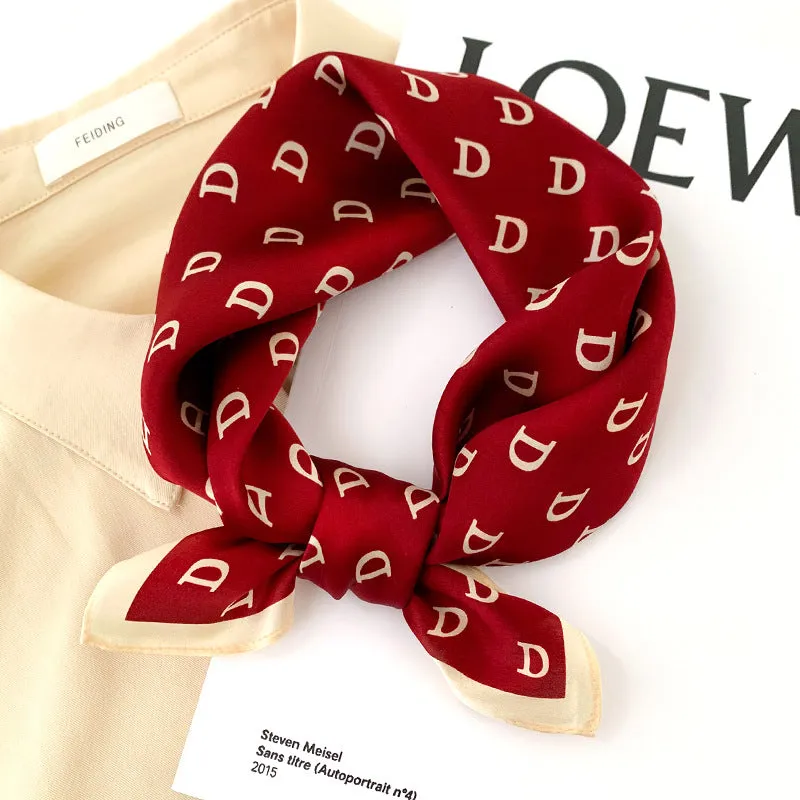 Sunscreen Silk Scarf Small Square Scarf Women's Spring And Autumn South Korea Silk Thin Versatile Mulberry Silk Elegant Scarf Internet Celebrity Small Scarf