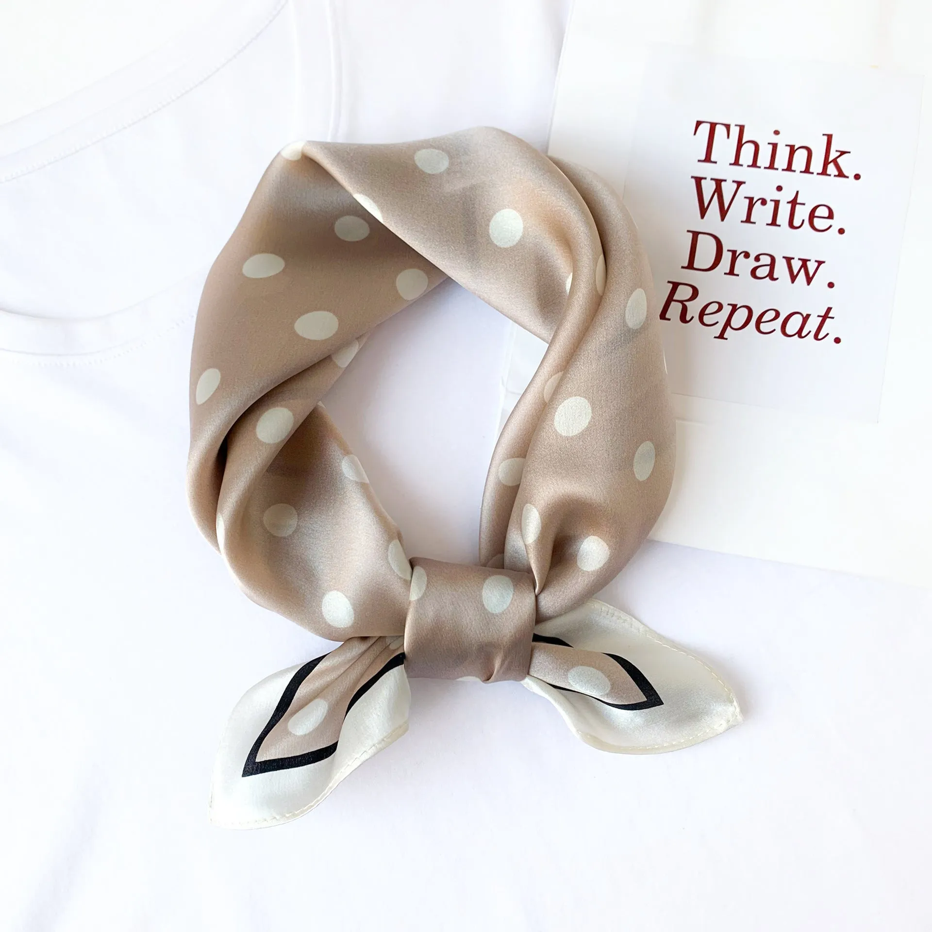 Sunscreen Silk Scarf Small Square Scarf Women's Spring And Autumn South Korea Silk Thin Versatile Mulberry Silk Elegant Scarf Internet Celebrity Small Scarf