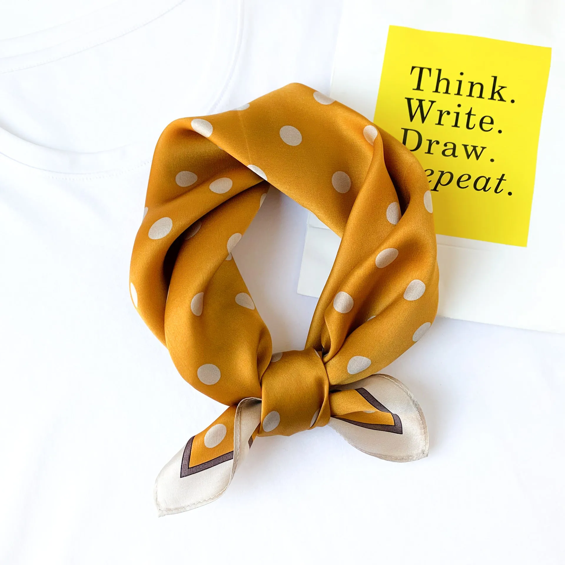 Sunscreen Silk Scarf Small Square Scarf Women's Spring And Autumn South Korea Silk Thin Versatile Mulberry Silk Elegant Scarf Internet Celebrity Small Scarf