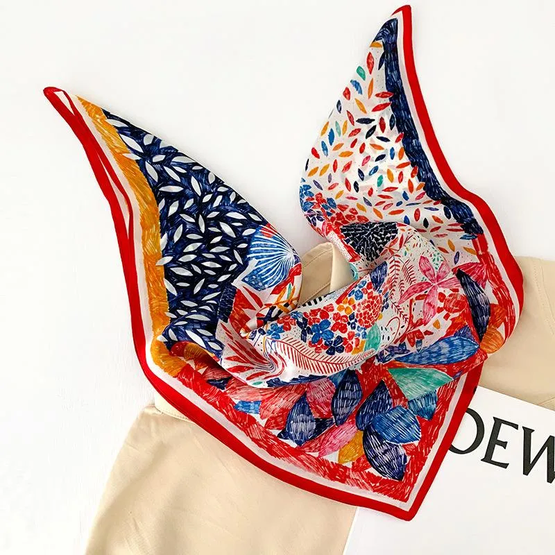 Sunscreen Silk Scarf Small Square Scarf Women's Spring And Autumn South Korea Silk Thin Versatile Mulberry Silk Elegant Scarf Internet Celebrity Small Scarf