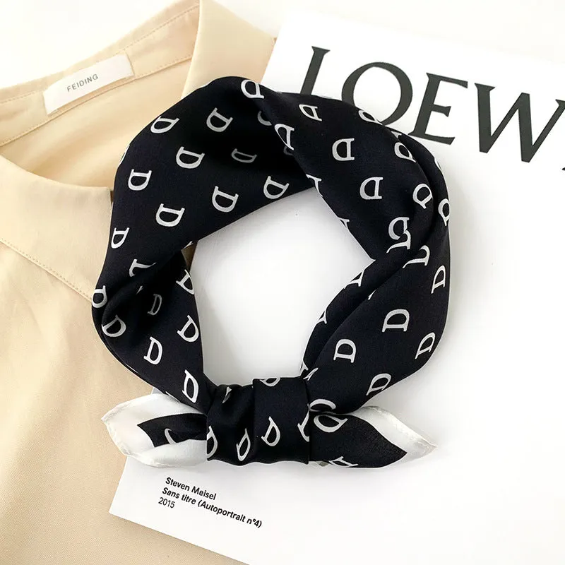 Sunscreen Silk Scarf Small Square Scarf Women's Spring And Autumn South Korea Silk Thin Versatile Mulberry Silk Elegant Scarf Internet Celebrity Small Scarf