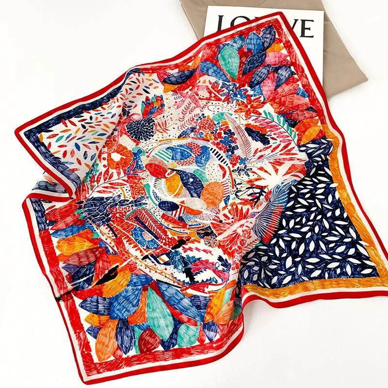 Sunscreen Silk Scarf Small Square Scarf Women's Spring And Autumn South Korea Silk Thin Versatile Mulberry Silk Elegant Scarf Internet Celebrity Small Scarf
