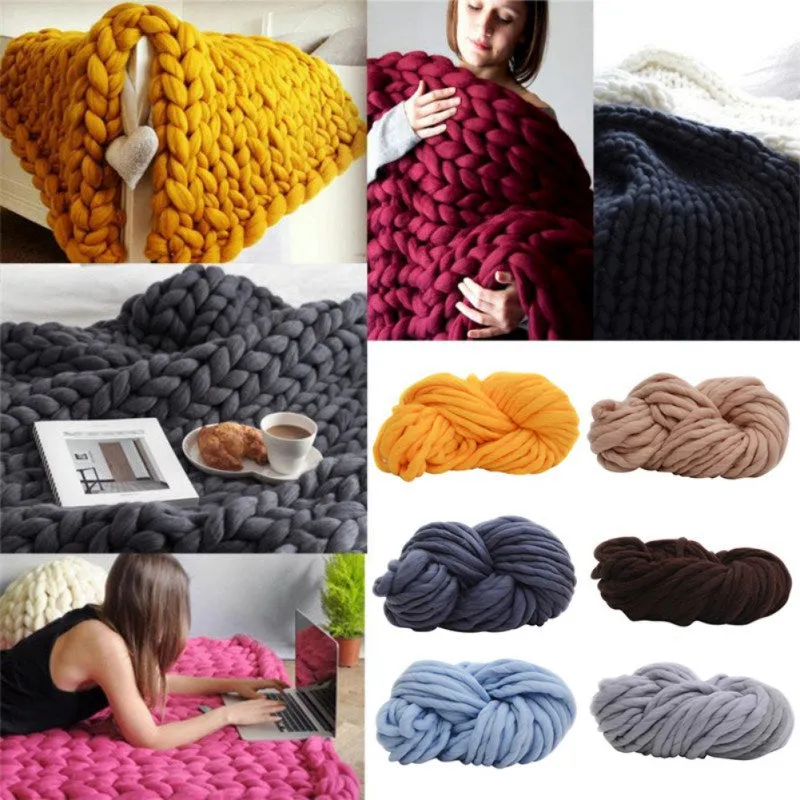Super Thick Soft Yarn Knitting Light dark Pastel color