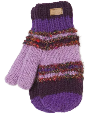 Swool Stripe Mittens - Purple Lilac