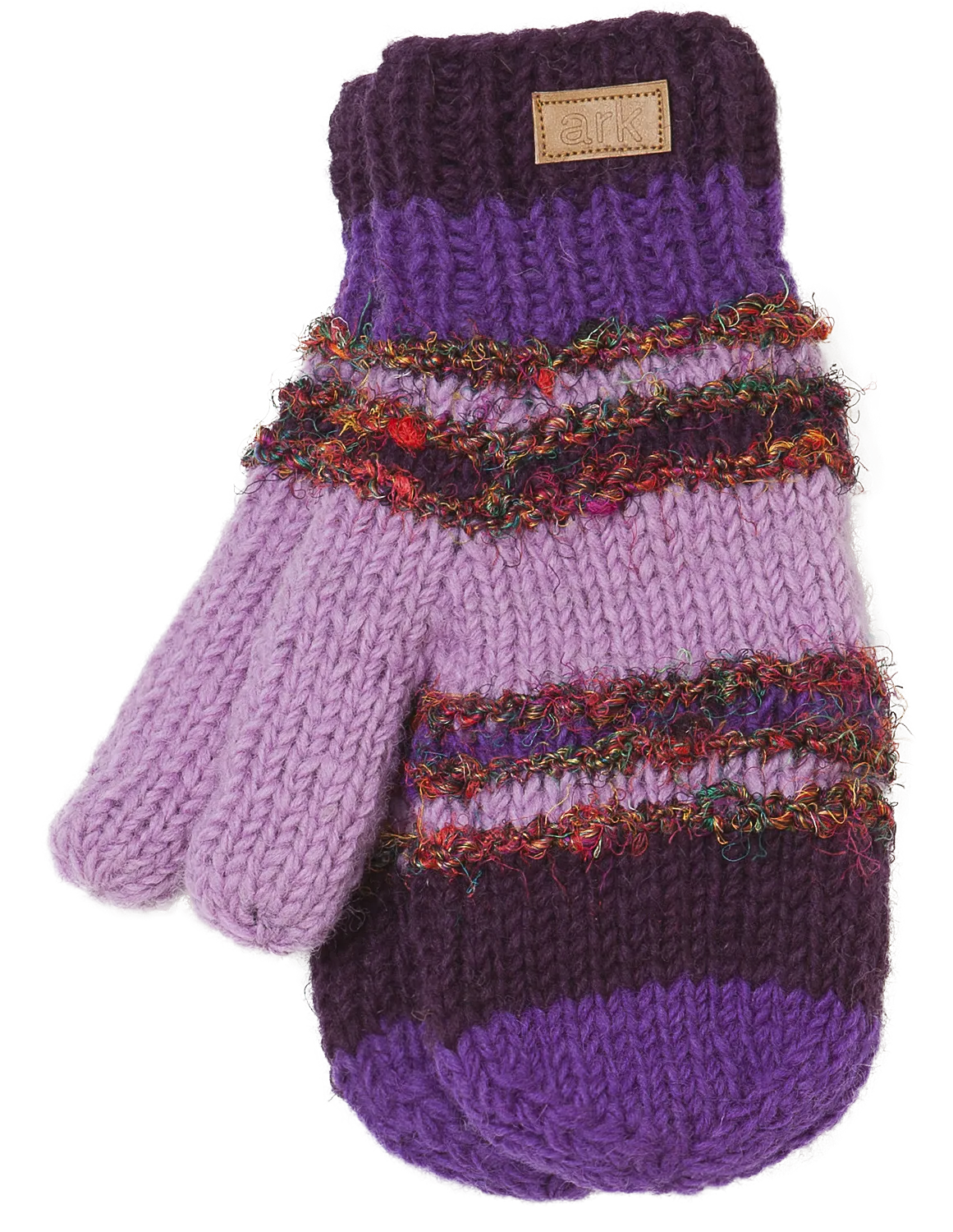Swool Stripe Mittens - Purple Lilac