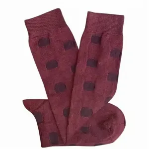 T15 Yayoi Burgundy Merino Wool Socks - One Size