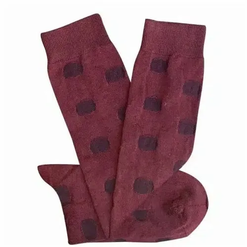 T15 Yayoi Burgundy Merino Wool Socks - One Size