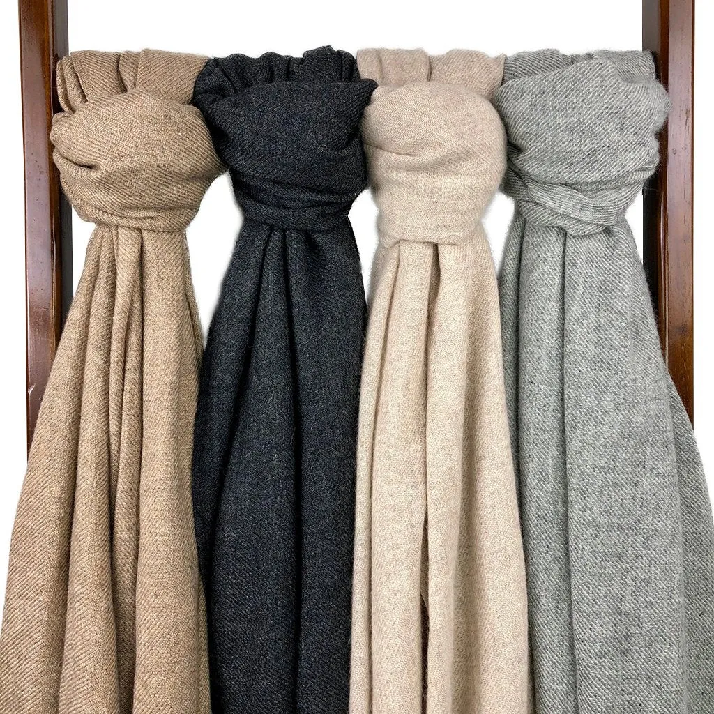 Taupe Handloom Cashmere Scarf
