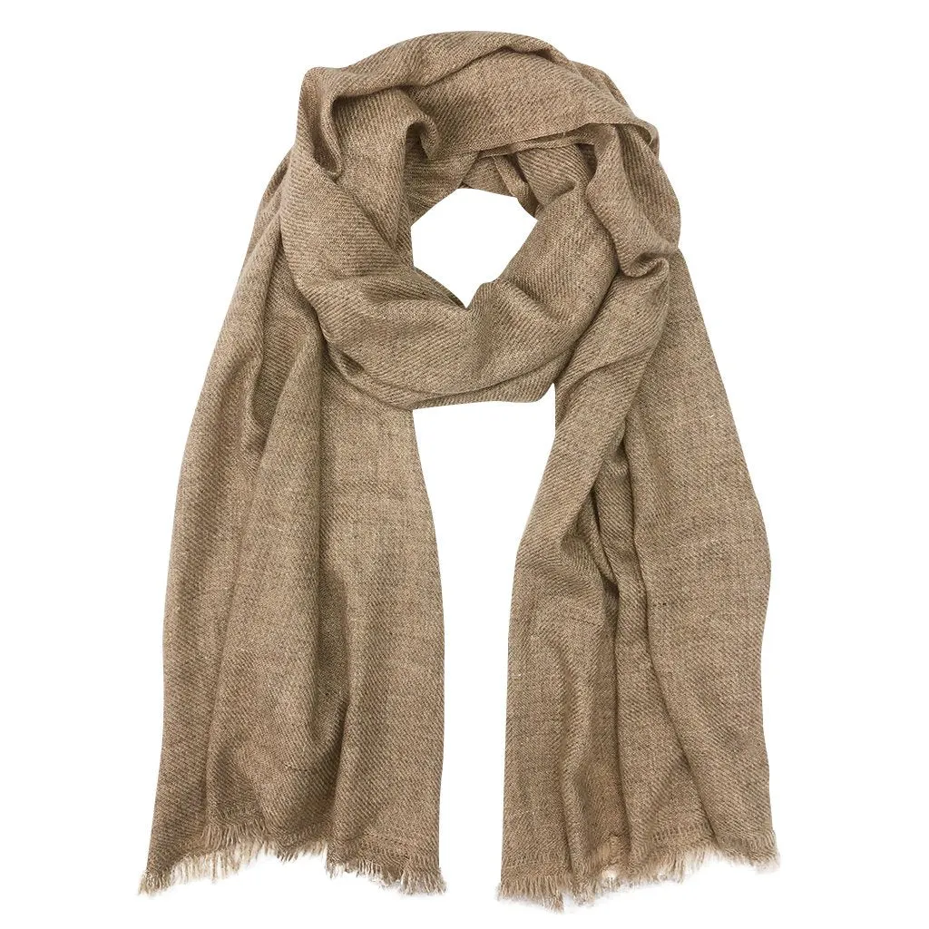 Taupe Handloom Cashmere Scarf