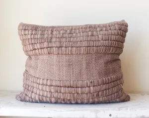 Taupe Pillow Cover in Woven Merino Wool  Mista 19x22