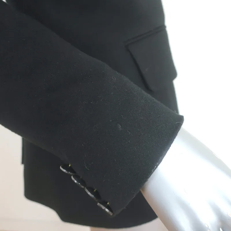The Row Croc-Embossed Elbow Patch Blazer Black Size 4 Two-Button Jacket
