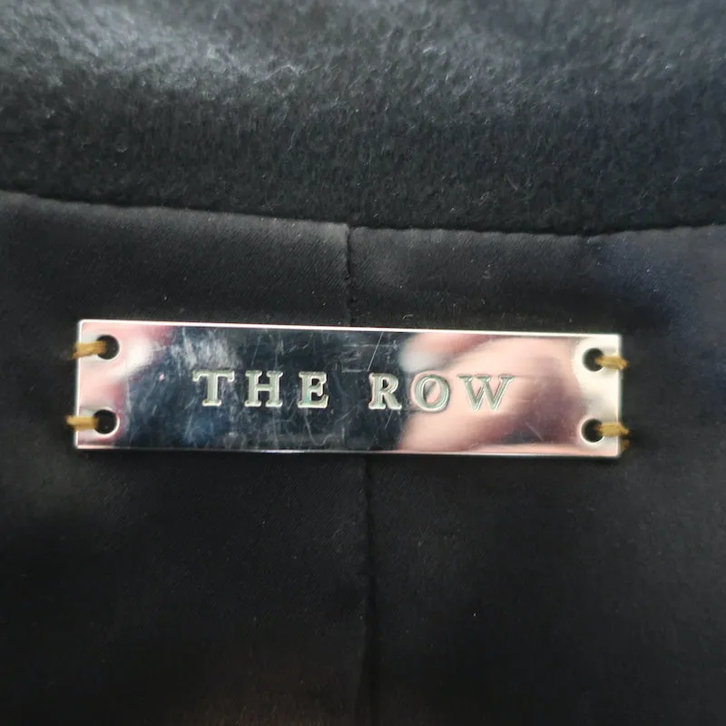 The Row Croc-Embossed Elbow Patch Blazer Black Size 4 Two-Button Jacket