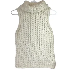 The Wrights Wool Sleeveless Turtle Neck Sweater Chunky Knit Size Small