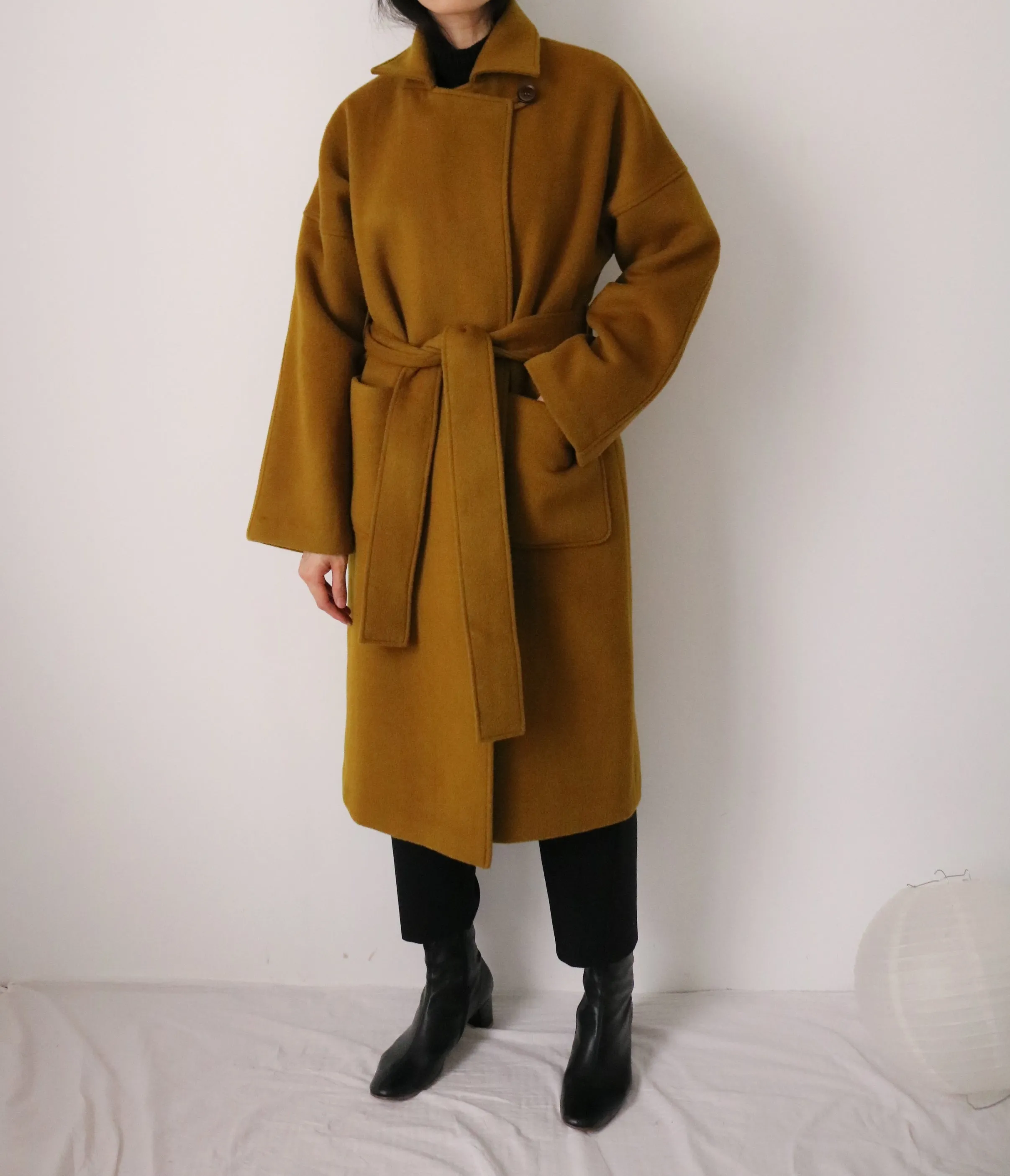 Theory coat-dark mustard