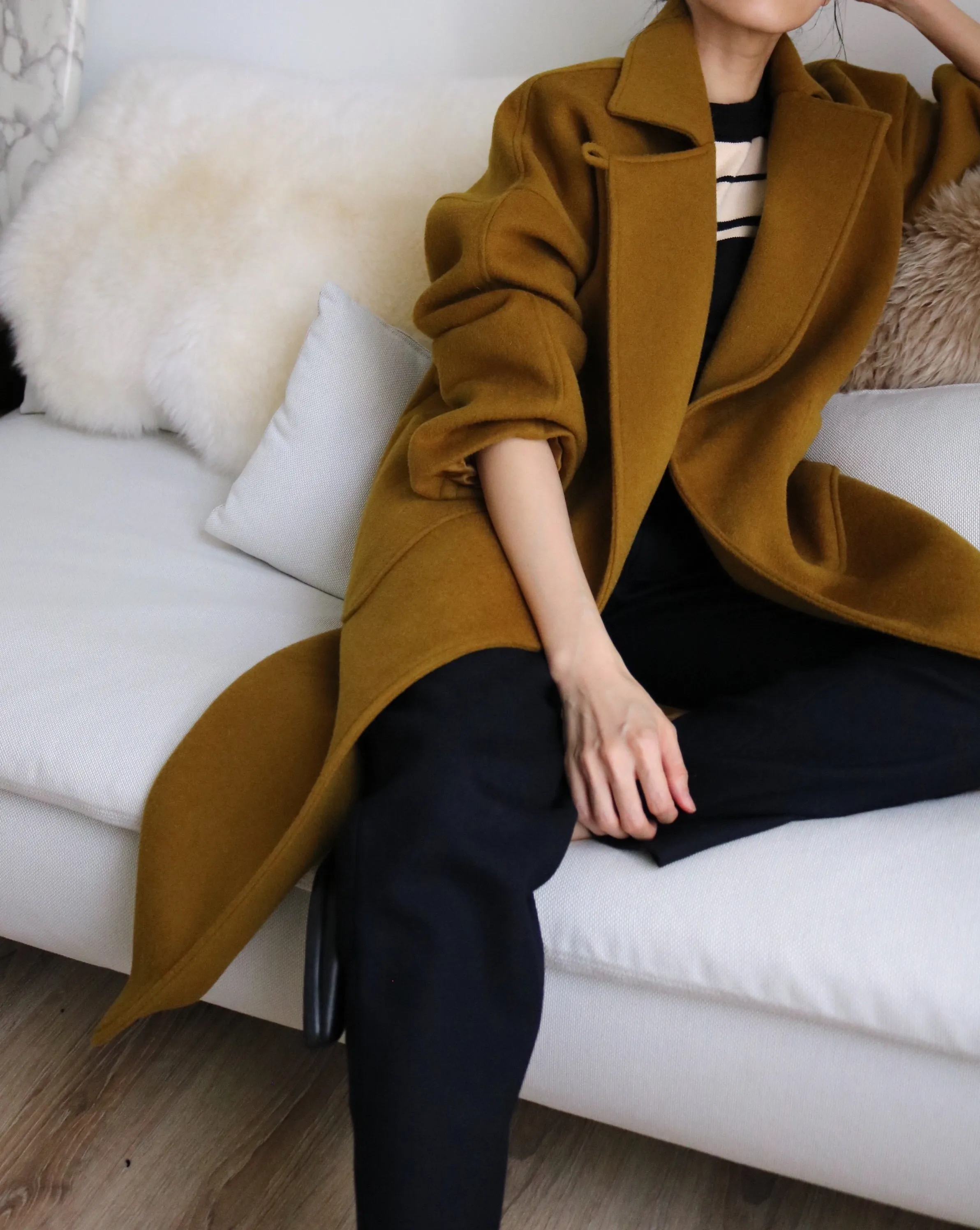 Theory coat-dark mustard