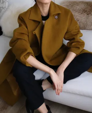 Theory coat-dark mustard
