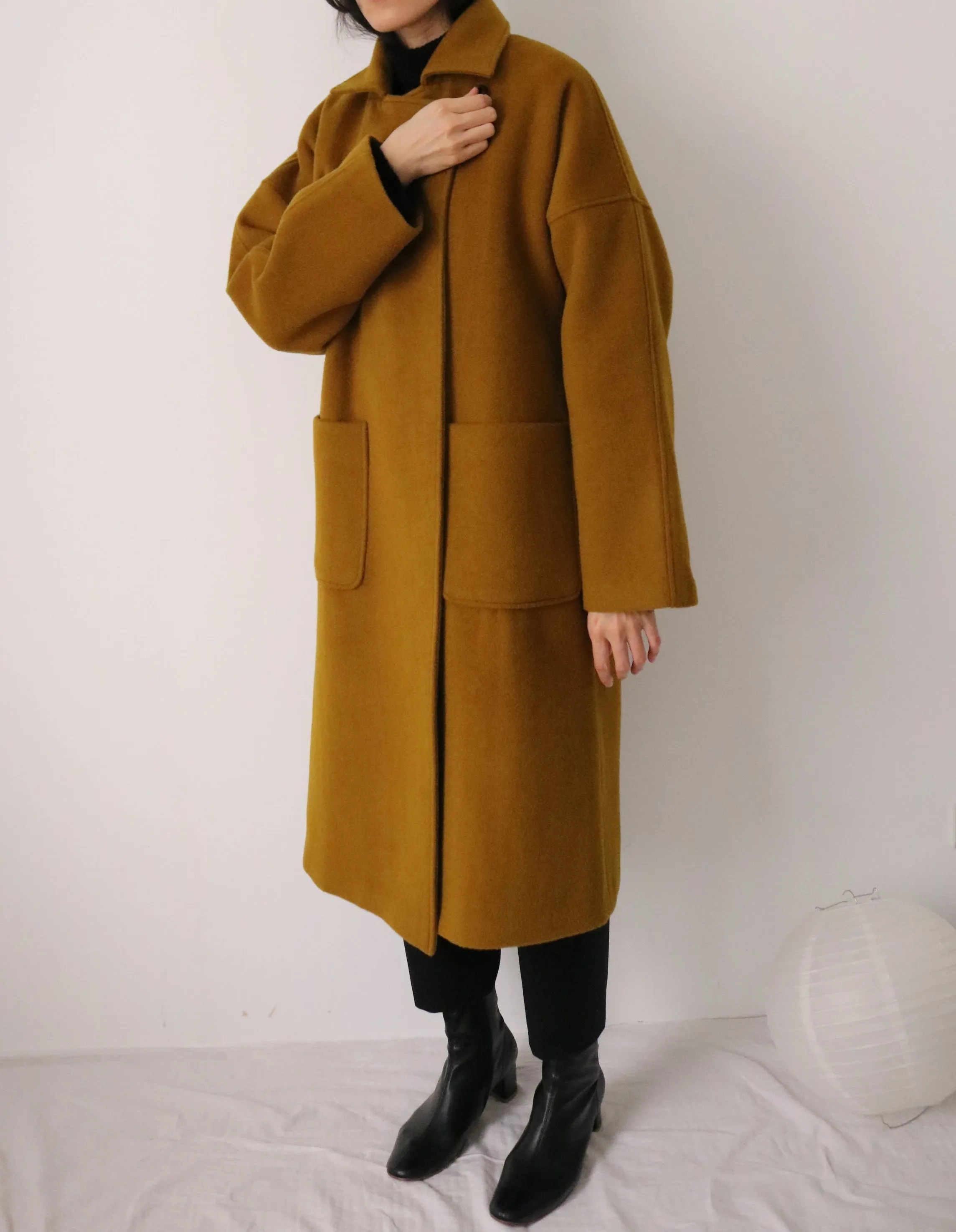 Theory coat-dark mustard