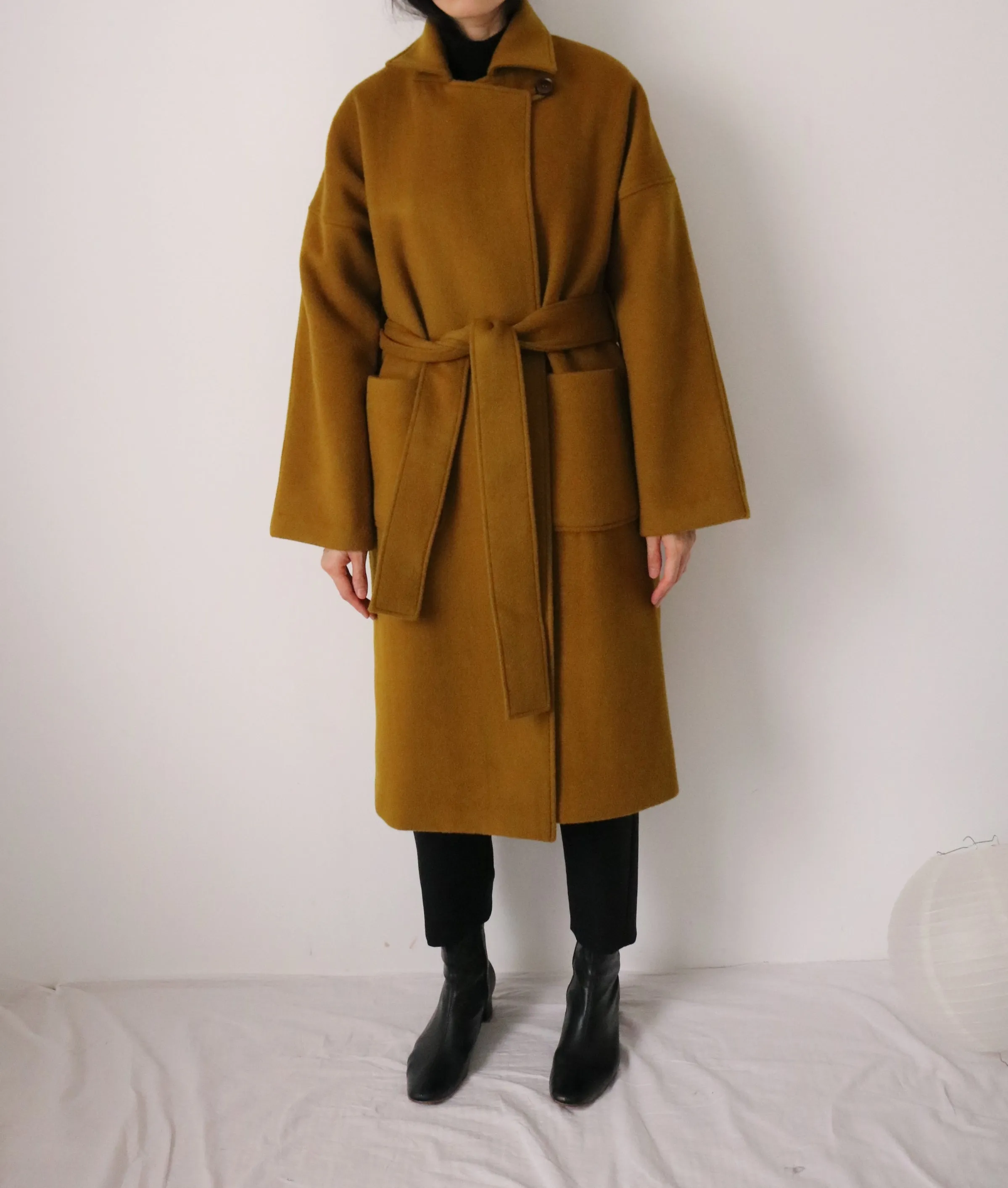 Theory coat-dark mustard