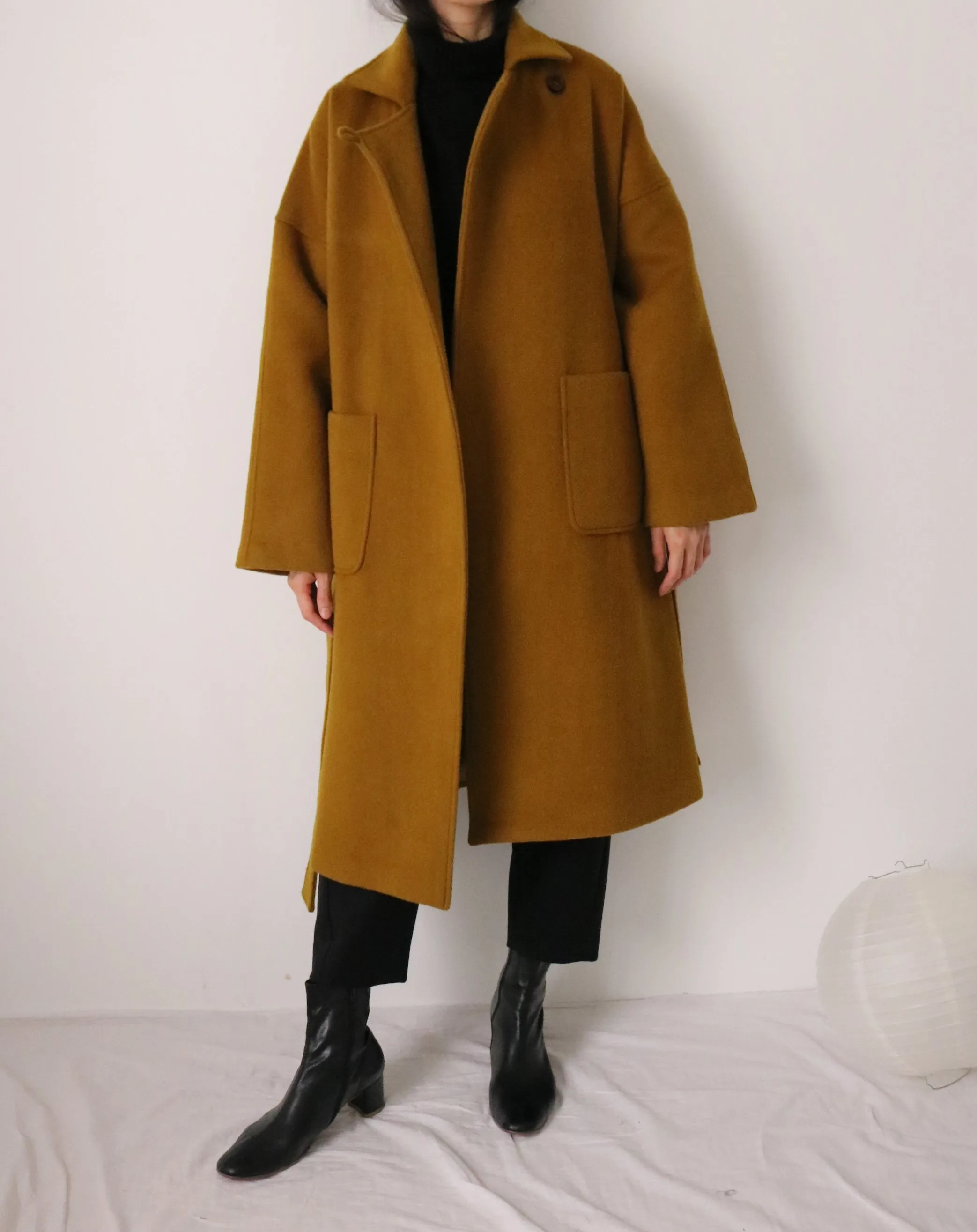 Theory coat-dark mustard