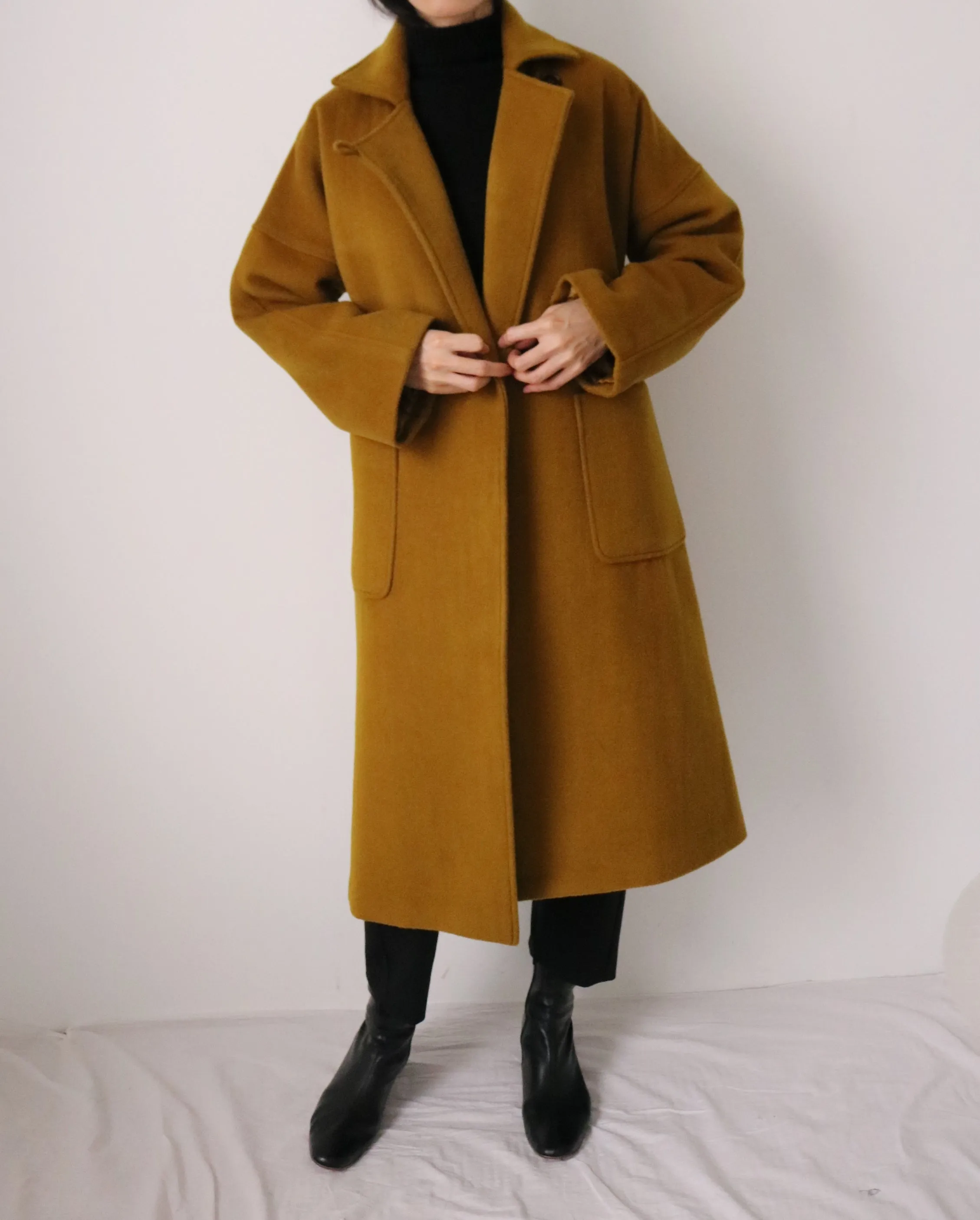 Theory coat-dark mustard
