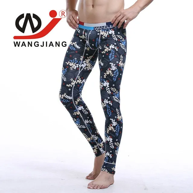 thermal underwear Winter Warm pants Men Long Johns Cotton Printed Thermo leggings spandex tights and leggings clothes for men