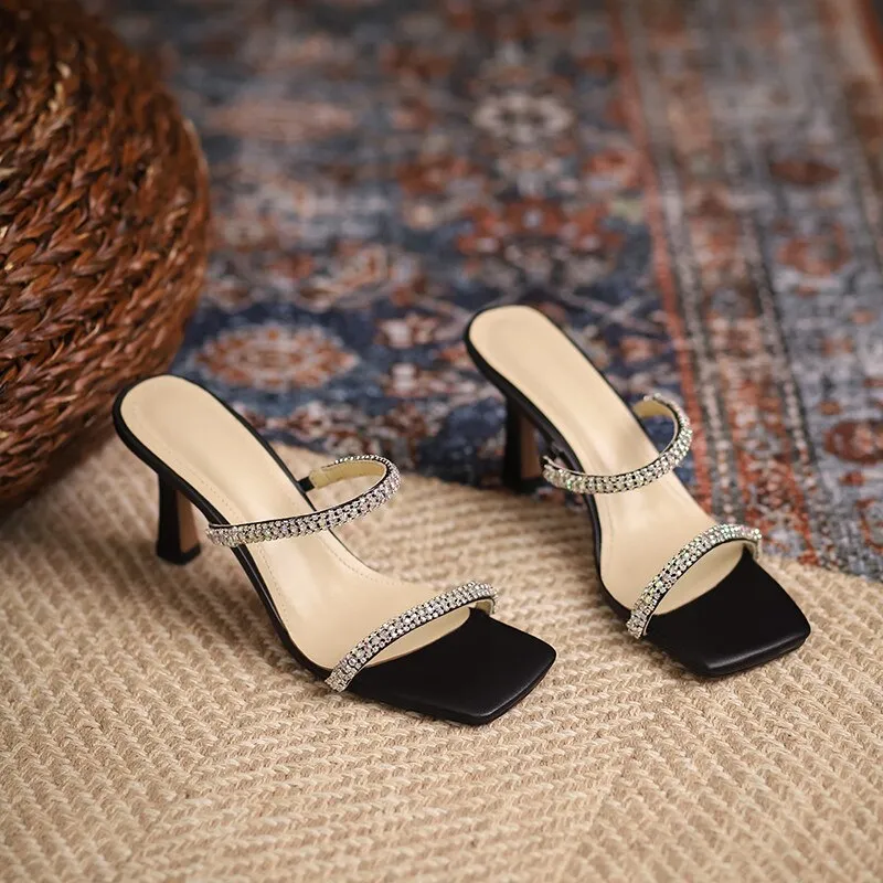Thin High Heels Sandals Genuine Leather