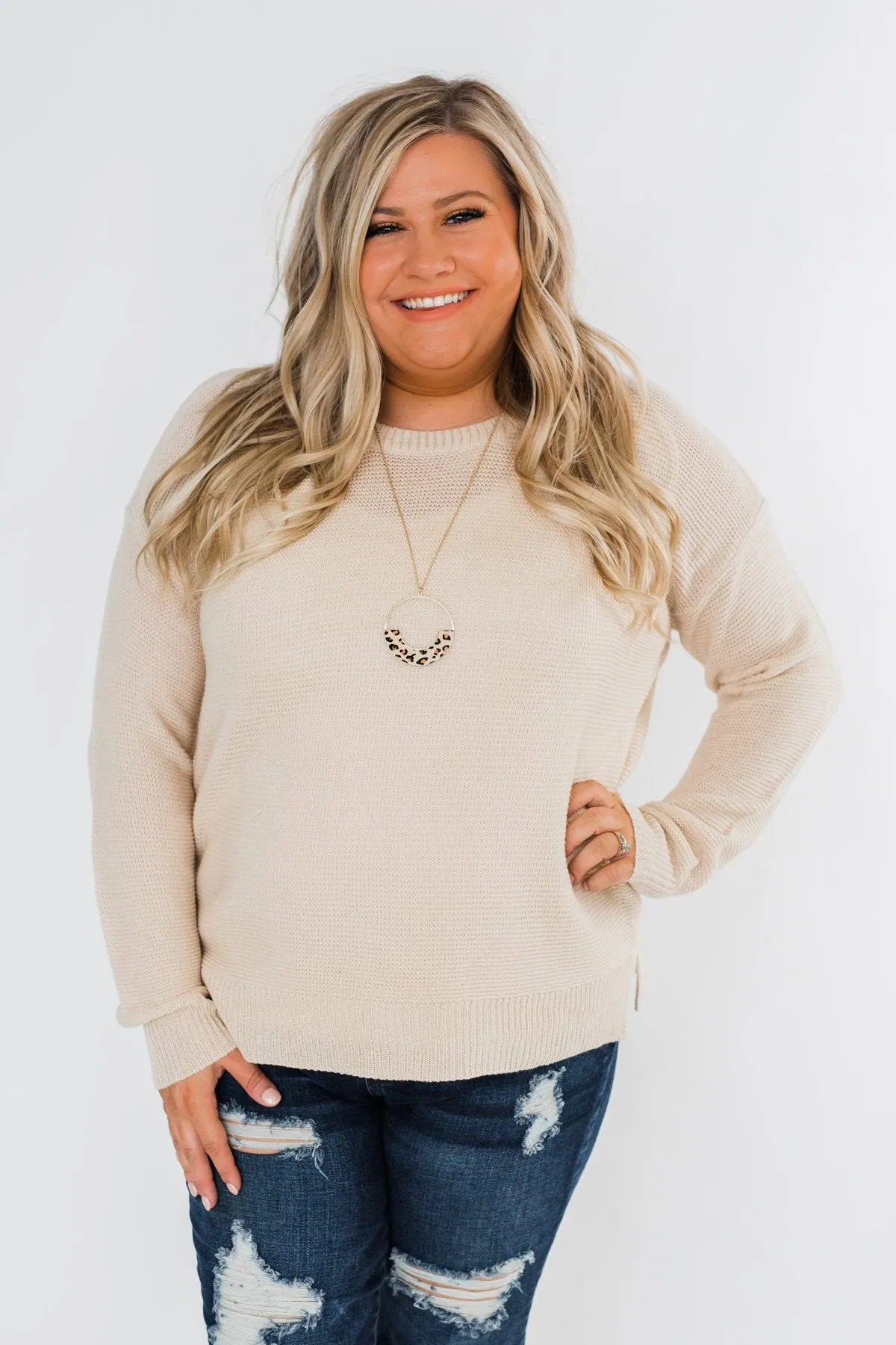 Today Is The Day Knit Sweater- Cream