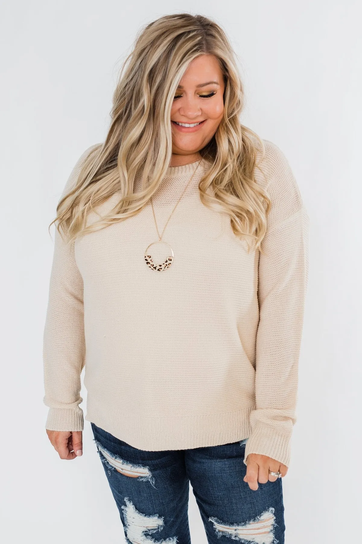 Today Is The Day Knit Sweater- Cream