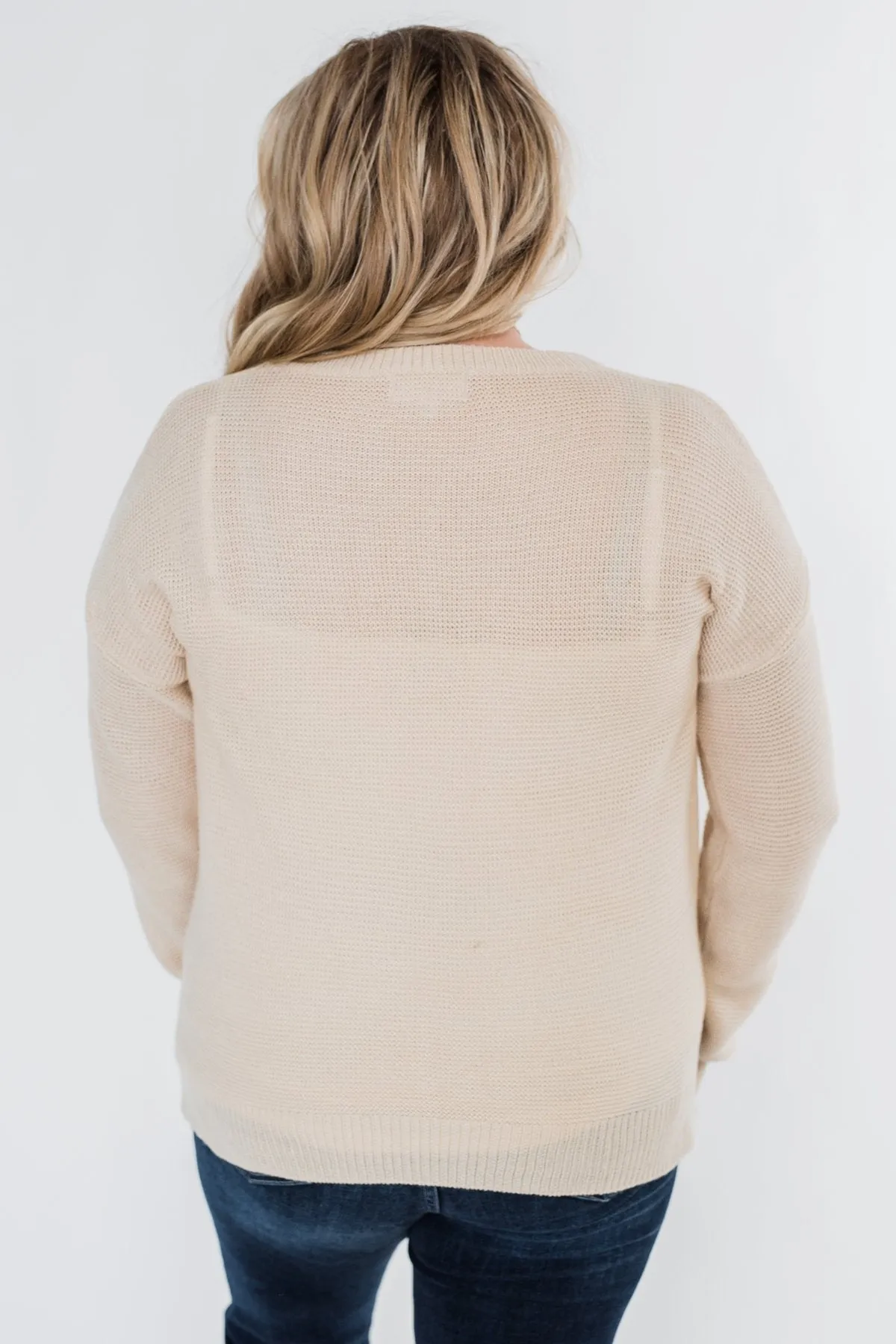 Today Is The Day Knit Sweater- Cream