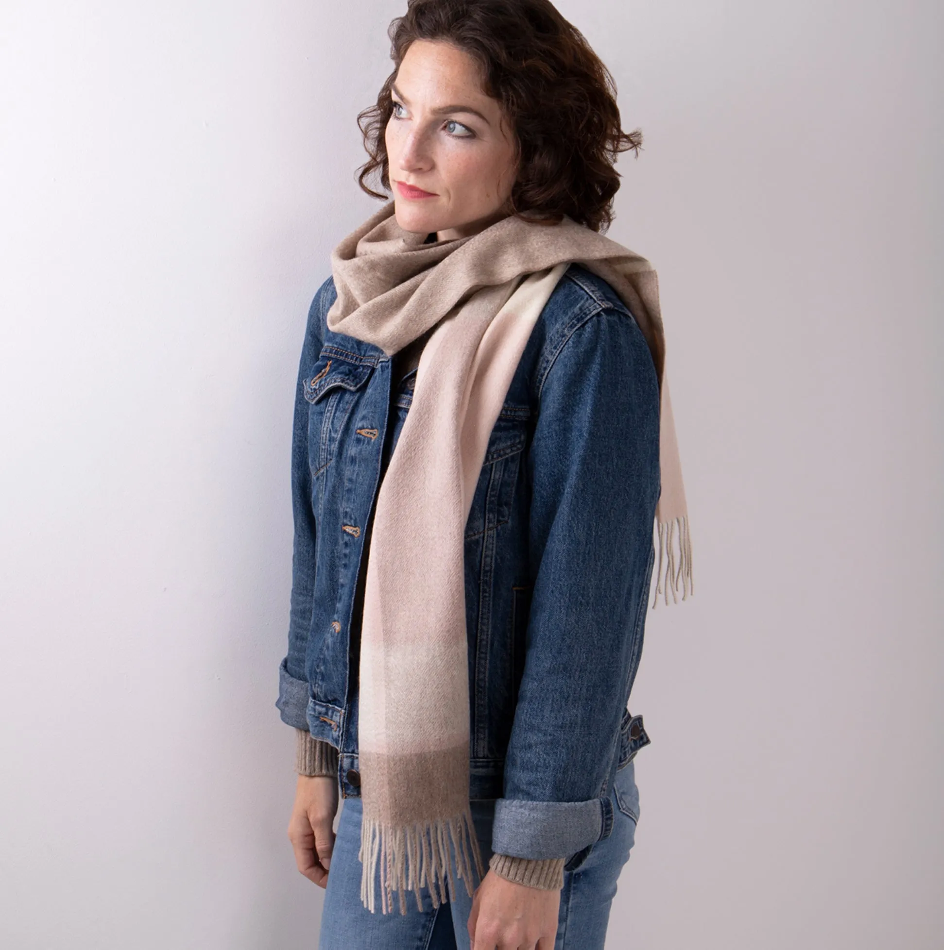 Totes Toasties CASHMERE BLEND WOVEN Womens Oat Multi