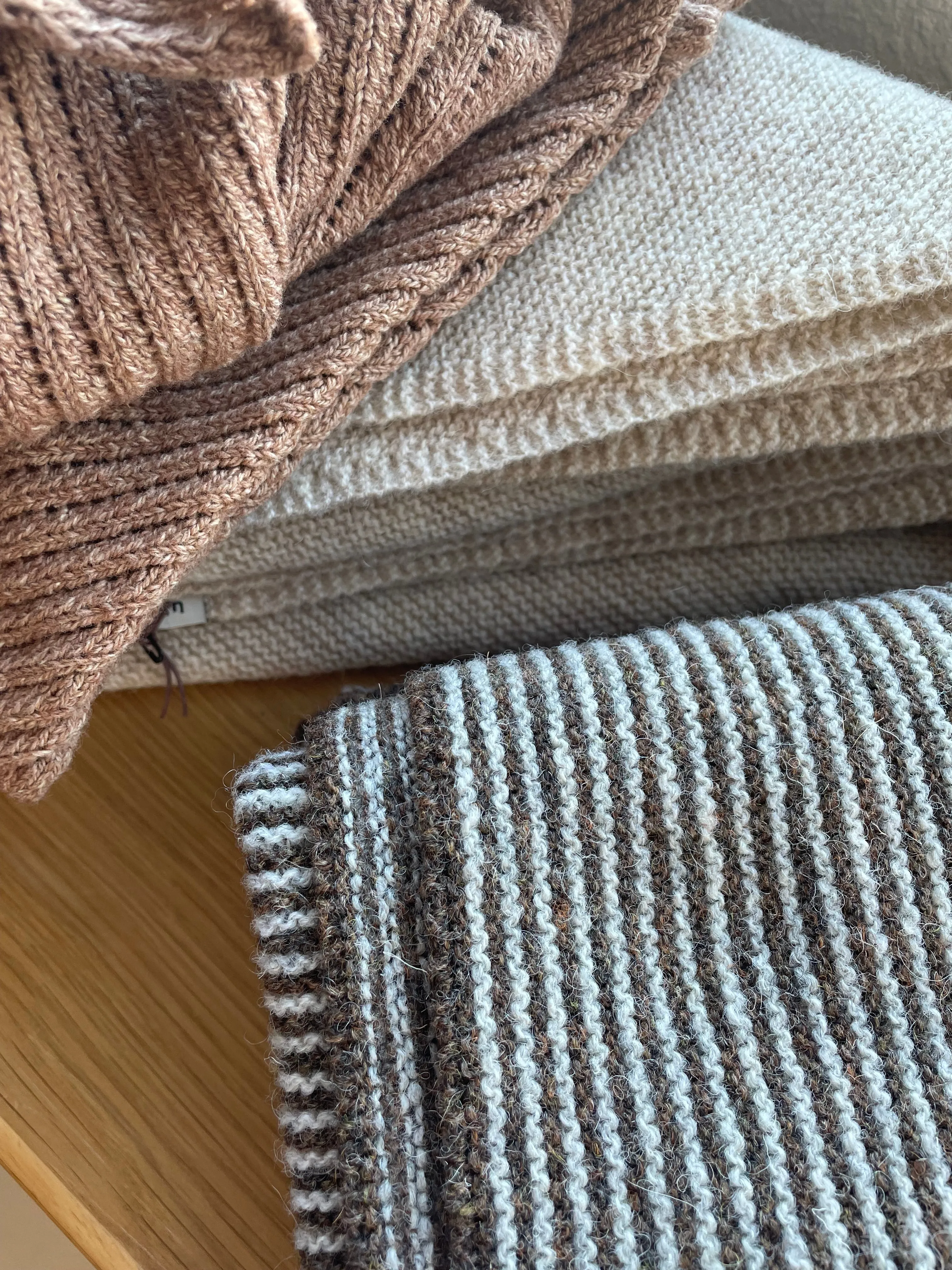 Triangle Scarf - Cedar Brown Stripe