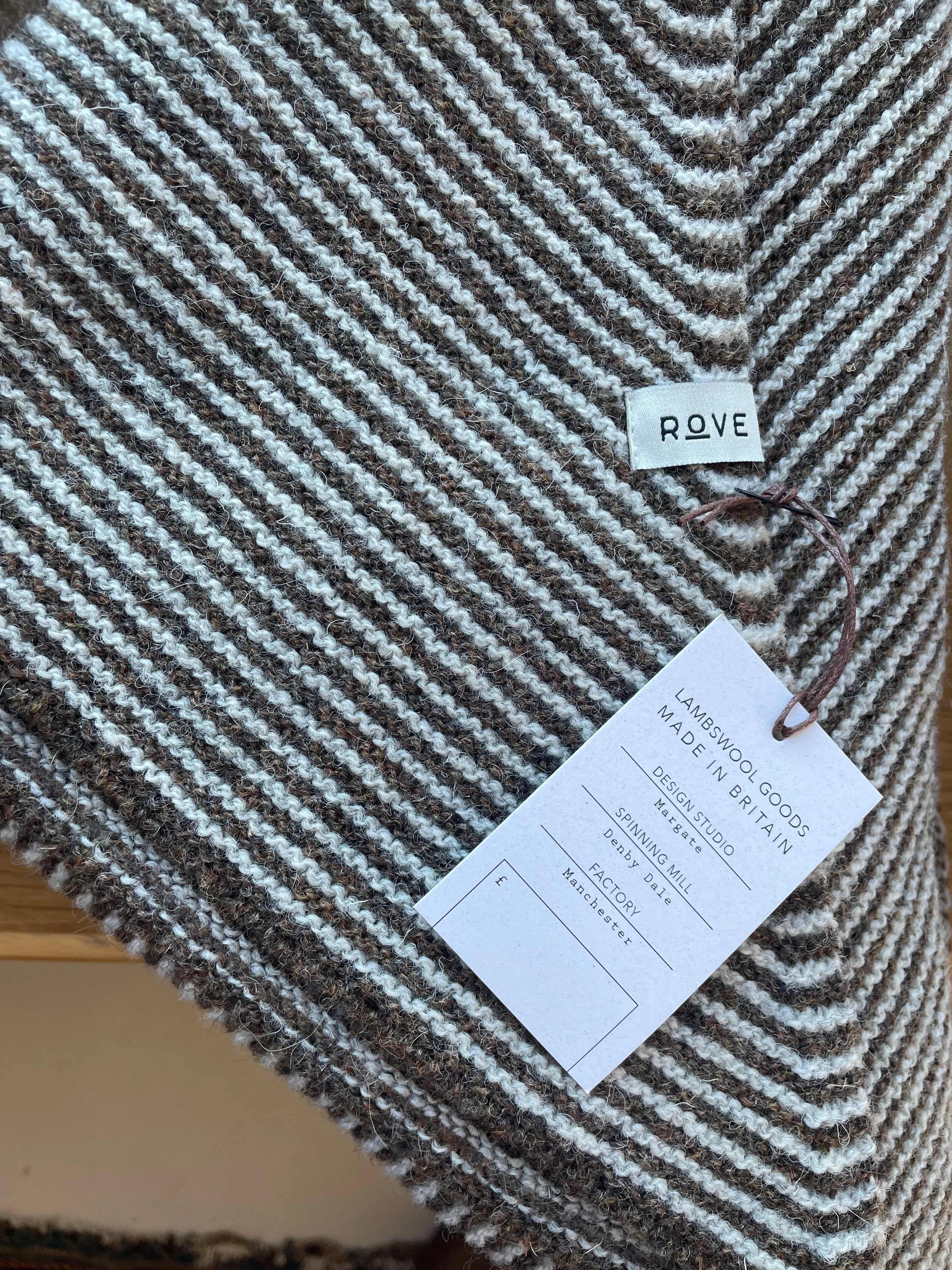 Triangle Scarf - Cedar Brown Stripe