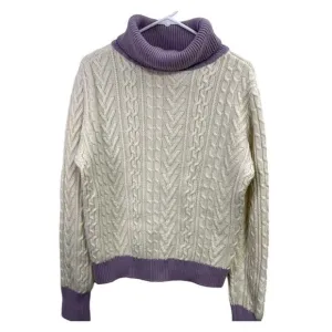 Tularosa Revolve Chunky Cableknit Fisherman Turtleneck Sweater Wool Blend Size M
