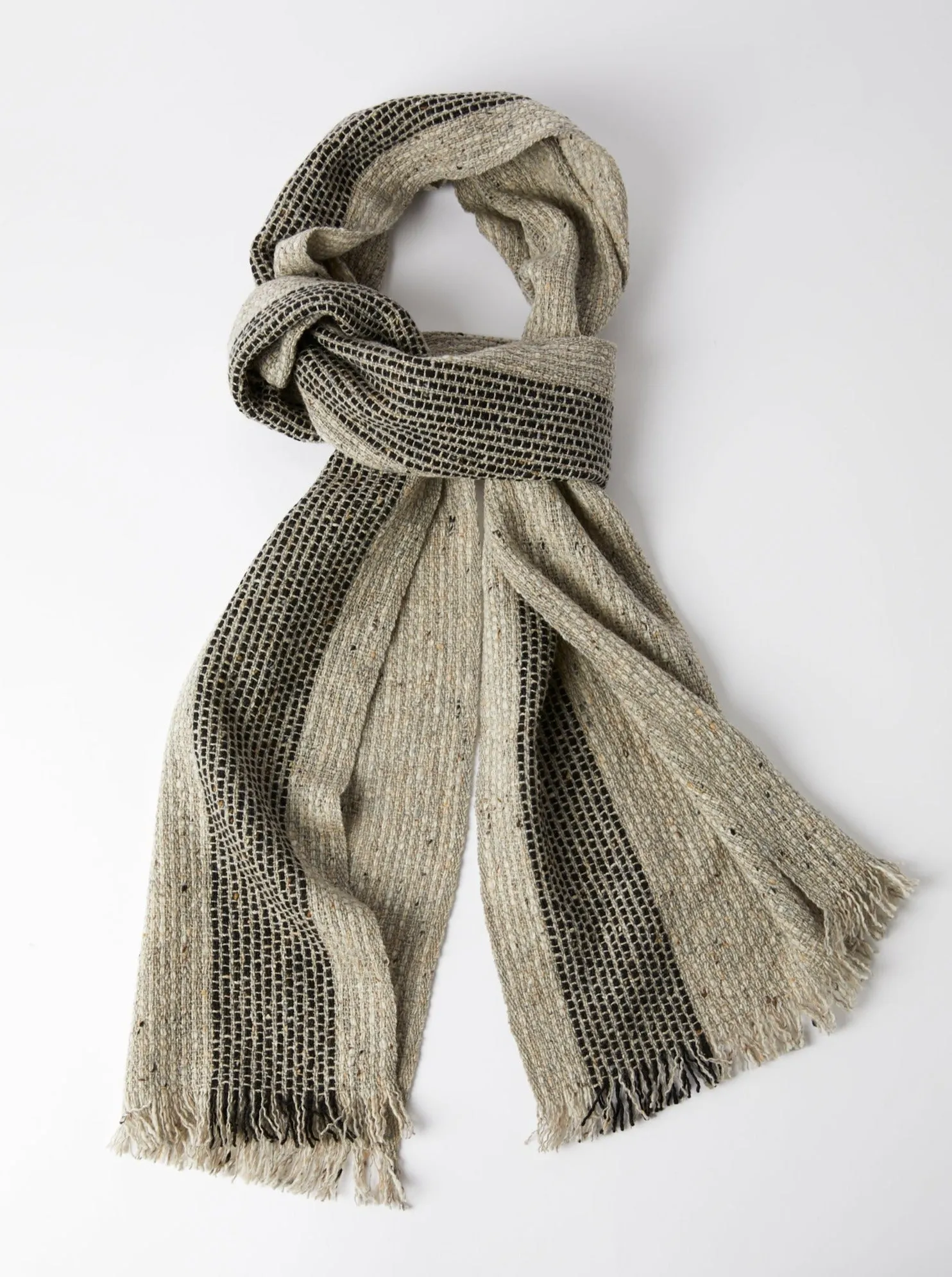 Tweed Emphasize Narrow Scarf - Ash Stripe - Inc. 20% Off
