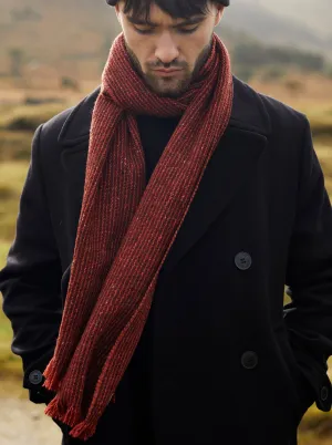 Tweed Emphasize Narrow Scarf - Burnt Orange