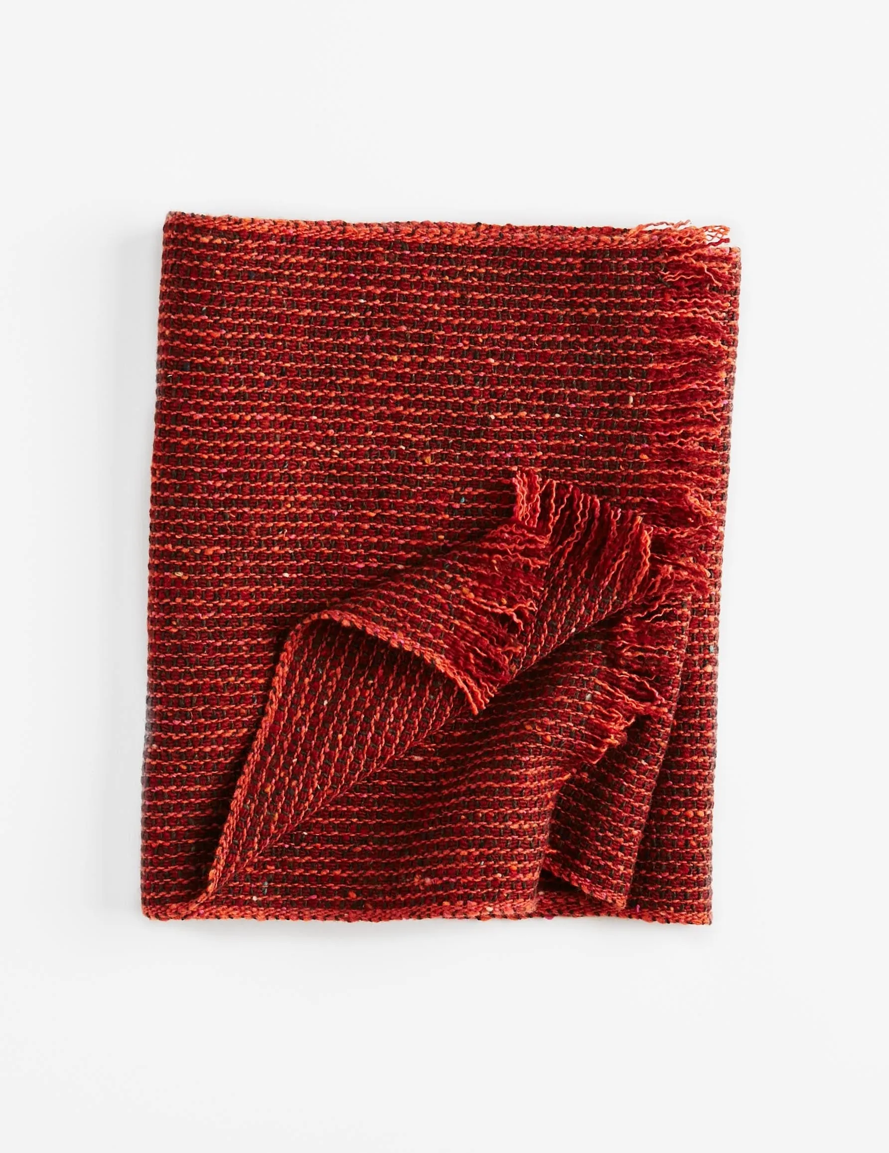 Tweed Emphasize Narrow Scarf - Burnt Orange
