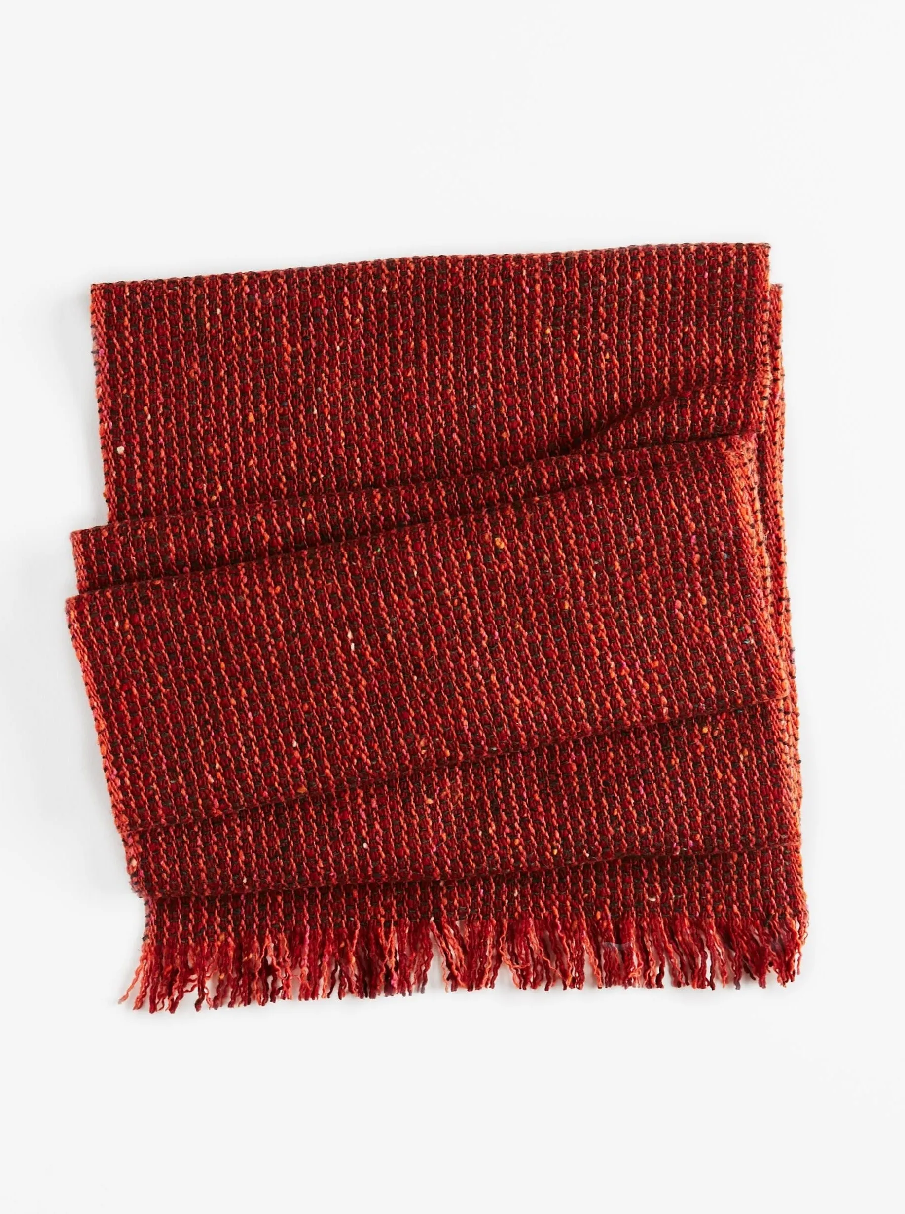 Tweed Emphasize Narrow Scarf - Burnt Orange